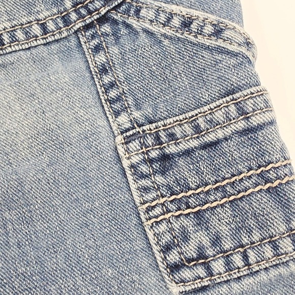 Vintage OshKosh B'gosh Denim Carpenter Style Pants Baby Elastic Waist 12 Mo Y2K - Picture 3 of 9